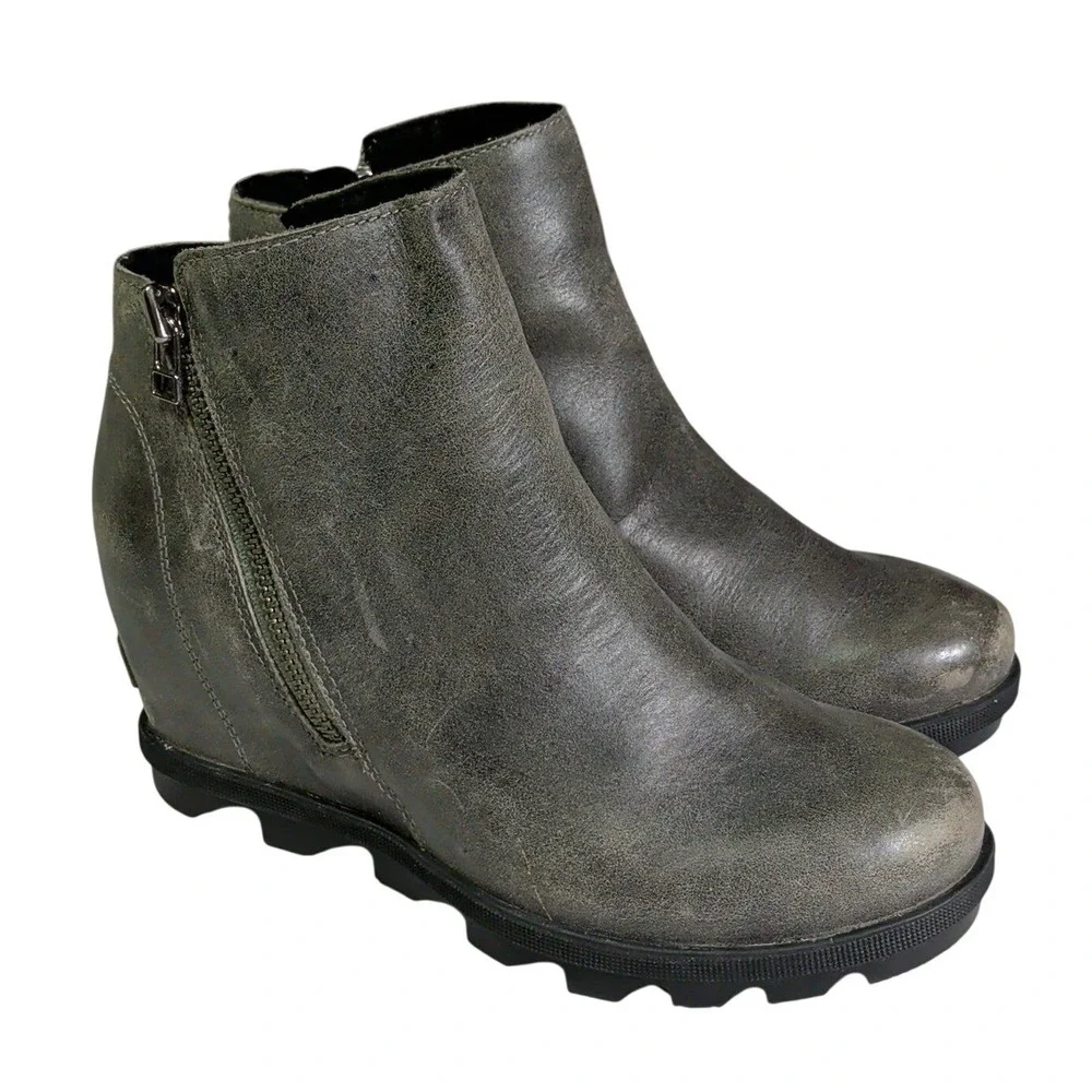 Sorel Womens Joan of Arctic II Wedge Boots Womens Size 7.5 Waterproof Gray Boho